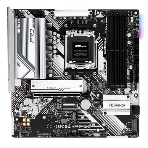 Asrock A620M PRO RS, AMD A620, AM5, Micro ATX, 4 DDR5, HDMI, DP, GB LAN, PCIe4, RGB, 3x M.2-0